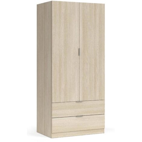Guardaroba 2 Ante - Armadio Camera da Letto Marrone Quercia 52x180h cm