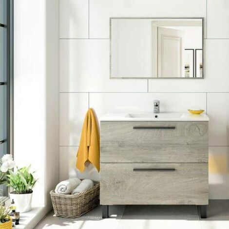 Mobile Sottolavabo - Marrone Rovere 80x80x45h cm (1/10)