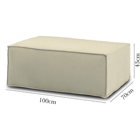 Talamo Italia Pouf Antonella, Pouf da salotto, 100% Made in Italy,  Poltroncina relax in tessuto imbottito, Cm 100x70h43, Beige, con imballo  rinforzato