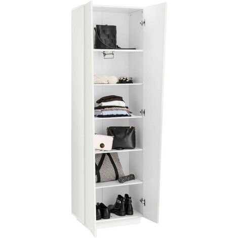 Armadio multiuso Dgrassi, Portascarpe con 1 anta e 4 ripiani, Mobile  multifunzione, 100% Made in Italy, cm 40x30h180, Bianco lucido