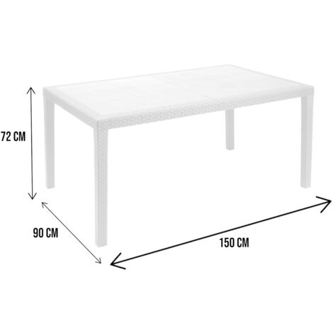 Tavolo da esterno Dmachac, Tavolo rettangolare da pranzo, Tavolo da giardino  multiuso effetto rattan, 100% Made in Italy, 150x90h72 cm, Marrone