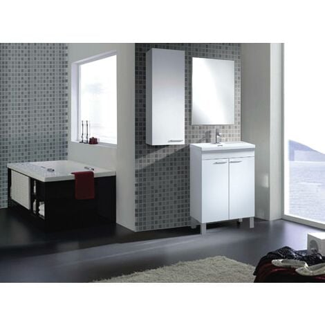 Colonna bagno LosAngeles, Mobile a colonna per bagno a 1 anta, Armadio  pensile sospeso con 5 ripiani, 51x25h135 cm, Rovere con imballo rinforzato