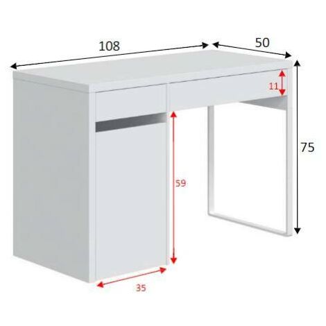 Dmora - Scrivania Dbaldin, Scrittoio reversibile con 2 cassetti e 1 anta, Tavolo  da studio o ufficio