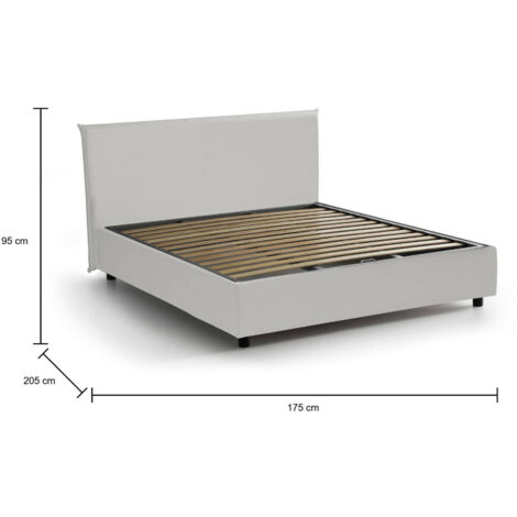 Agueda M letto contenitore matrimoniale 160x190 moderno similpelle