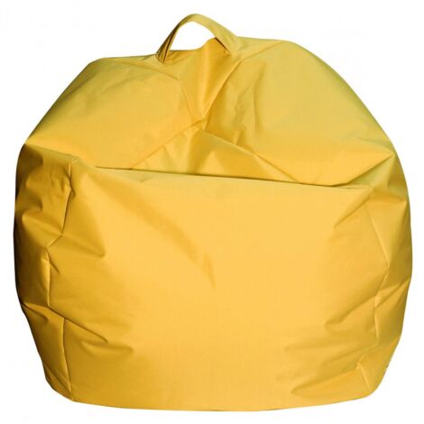 Talamo Italia - Pouf Ascia, Poltrona multiuso, Poltroncina sacco, Pouf poggiapiedi, Made in Italy, 65x65 h50 cm, Giallo (1/3)