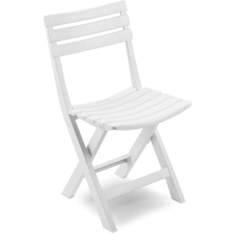 Dmora Sedia da esterno pieghevole, Made in Italy, 44 x 41 x 78 cm, color Bianco, con imballo rinforzato