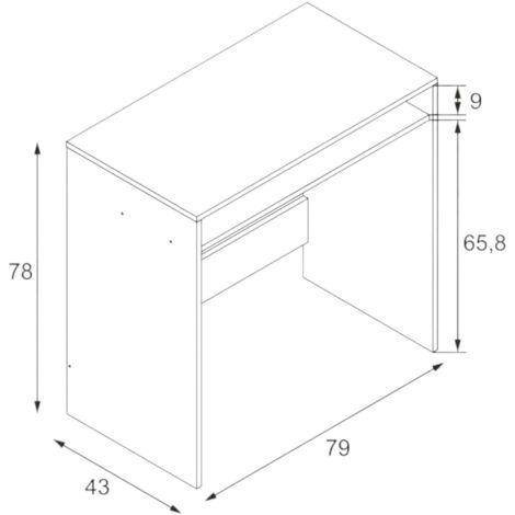 Scrivania in legno bianco Star per ufficio con 1 ripiano fisso a giorn