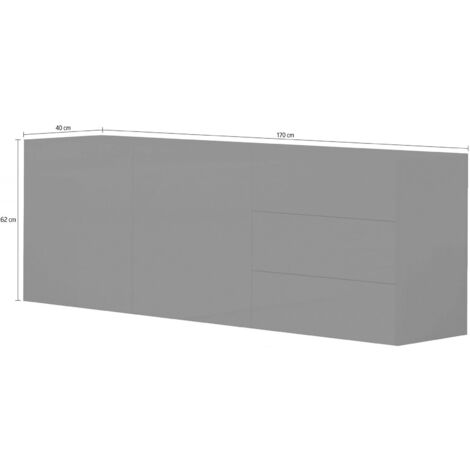 Dmora - Credenza Dkraste, Madia da cucina a 2 ante e 3 cassetti, Buffet da  soggiorno, 100