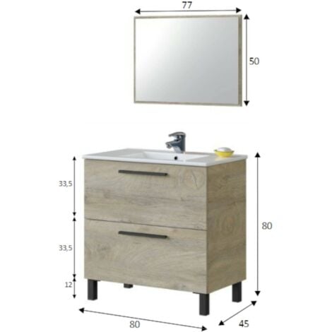 DMORA - Mobile sottolavabo Fontana, Mobiletto per bagno a 2