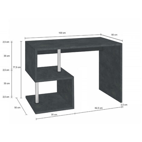 Scrivania per computer in vetro e laminato 100 cm Studeo