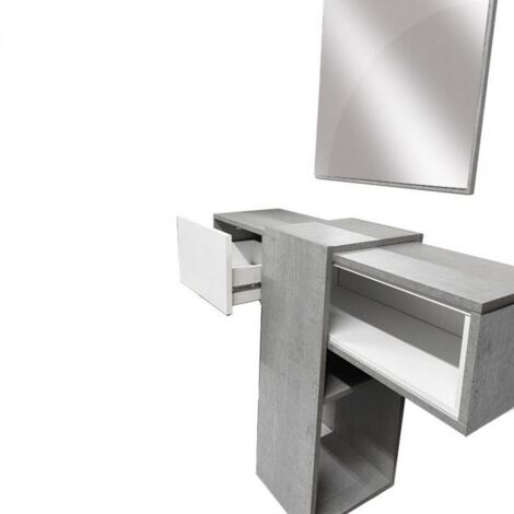 Mobile Ingresso Dmora Caph 120x17x76 Cm - Appendiabiti E Consolle, Antracite E Rovere, Multifunzione - Foto 12