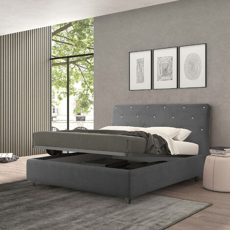 Letto contenitore piazza e mezza Mozart, Made in Italy, Struttura