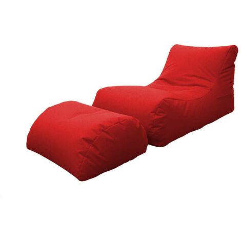 Talamo Italia - Pouf Alton, Poltrona multiuso, Poltroncina sacco, Pouf poggiapiedi, Made in Italy, 120x80 h60 cm, Rosso