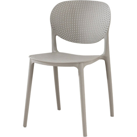 Set di 2 Sedie moderne in metallo e polipropilene, per sala da pranzo,  cucina o salotto, cm 43x45h81, Seduta h cm 48, colore Bianco