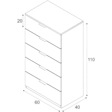 Dmora - Cassettiera Dhvali, Settimanale a 5 cassetti, Mobile Comò per  camera da letto, Settimanale moderno, 60x40h110