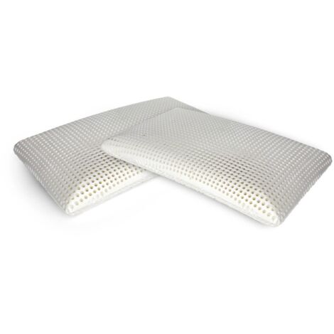 Talamo Italia - Set di 4 guanciali Citronella, Cuscino per letto, Poggiatesta imbottito, Cuscinetto per camera da letto, Made in Italy, 70x40 h12 cm, Bianco