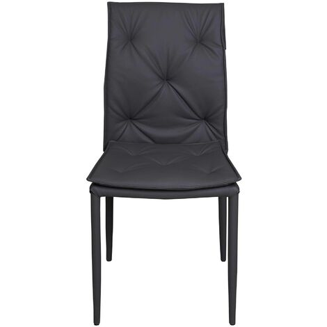 Sedia Da Pranzo Moderna In Ecopelle – Schienale Traforato, Telaio Legno E Metallo, Portata 150kg, Per Cucina, Soggiorno E Bar