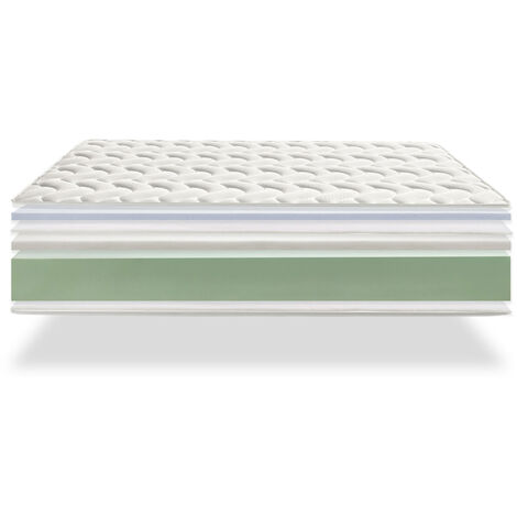 Dmora Materasso Platinum singolo, Struttura in Memory Foam e Gel,  ortopedico e anatomico con portanza medio/