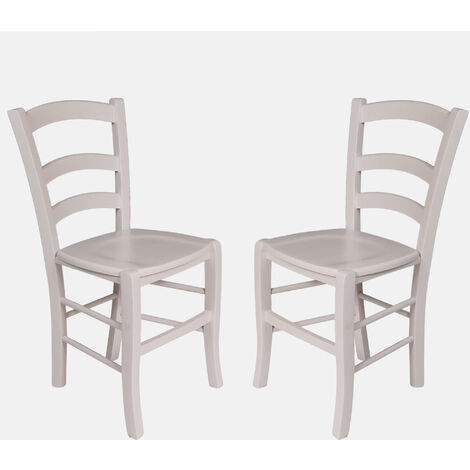 Dmora Sedia 0, Set di Sedie classiche in legno color Bianco