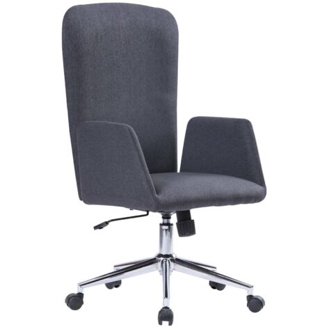 Sedia con ruote Petrarca, Poltrona presidenziale con braccioli, Sedia ergonomica direzionale da ufficio, 55x56h98/105 cm, Grigio (1/3)