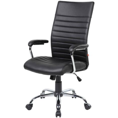 Sedia Ufficio Alta Regolabile Con Poggiapiedi - Sedia Ergonomica In Pelle, Schienale Alto, Ruote 360° E Portata 150 Kg