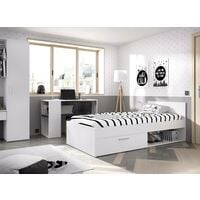 Compra Dmora Rete letto singolo Barakaldo, Struttura per letto a castello,  sdoppiabile in 2 letti singoli, Rete a doghe inclusa, adatto per materasso  80x190 Cm , Bianco all'ingrosso