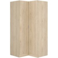 Dmora - Guardaroba 2 ante Aser, Mobile angolare per camera da letto, Armadio appendiabiti ad angolo, 91x93h184 cm, 91x93h184 cm, Rovere