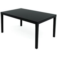 Dmora - Tavolo da esterno Maratea, Tavolo rettangolare da pranzo, Tavolo da giardino multiuso, 100% Made in Italy, 150x90h72 Cm, Antracite, con imballo rinforzato