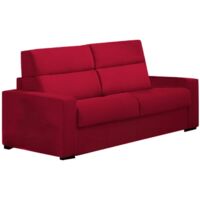 Dmora - Divano letto 3 posti Zeudi, Sofà trasformabile per salotto, imbottito, sfoderabile, Qualità 100% Made in Italy, 220x95 h100 cm, Rosso