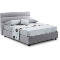 Letto Singolo Brendola, Materasso Incluso, Sfoderabile Made in Italy, Grigio
