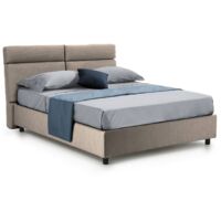 Letto Matrimoniale Asica, Materasso Incluso, Sfoderabile Made in Italy, Grigio Tortora