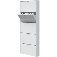 Scarpiera - Mobile Portascarpe Bianco Lucido 17x70x180h cm