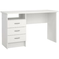 Scrivania a cinque cassetti, colore bianco, Misure 109 x 75 x 48 cm, Con  imballo rinforzato