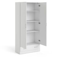 Dmora - Guardaroba 2 ante Amylya, Mobile camera da letto, Cabina armadio portabiti, Armadio appendiabiti, 79x36 h170 cm, Bianco