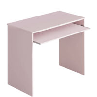 Dmora Scrivania Dayton, Scrittoio per ufficio con ripiano, Tavolo da studio porta PC da ufficio o cameretta, Tavolo da studio, cm 90x54h79, Rosa, con imballo rinforzato