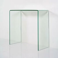 Dmora Consolle in vetro temperato trasparente, cm 100 x 75 x 33.