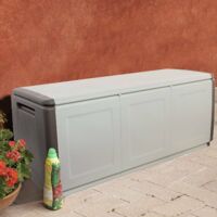 Dmora Baule contenitore multiuso polipropilene, Box portatutto, 100% Made  in Italy, cm 54x53h57, colore Grigio