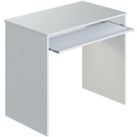 Scrivania, Scrittoio per ufficio con ripiano, Tavolo da studio porta PC da ufficio o cameretta, Tavolo da studio, cm 90x54h79, Bianco