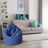 Pouf a sacco elegante, colore blu, Misure 80 x 120 x 80 cm, Con imballo  rinforzato