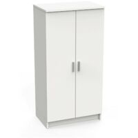 Dmora - Armadio multiuso 2 ante Abram, Mobile multifunzionale, Mobiletto scarpiera, Guardaroba porta scarpe, 55x35 h108 cm, Bianco opaco