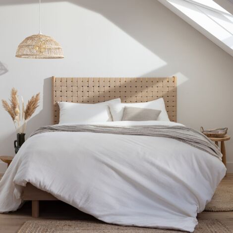 Tête de lit à lanières 160 cm en bois naturel - Terre de Nuit (1/5)