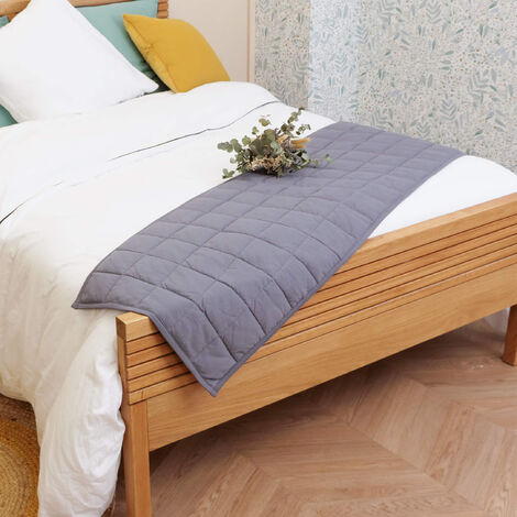 Chemin de lit matelassé jersey anthracite 50x200