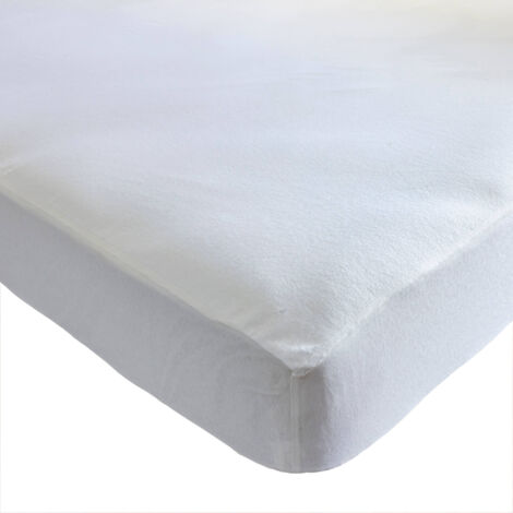 Protège matelas 100% coton bio molleton imperméable bonnet 27 cm à 30 cm - SOMEO 160x200 - LUNE (1/5)