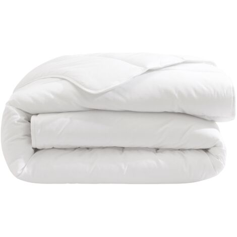 Couette Été Alpes Blanc 200g - Enveloppe Coton Bio 140x200 Cm Légère Et Respirante