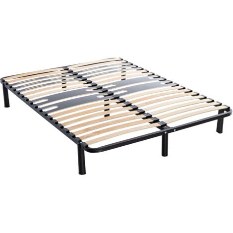 Sommier cadre à lattes métal en kit 5 zones morphologiques pieds inclus - SOMEO 140x190