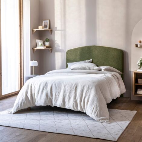 Tête de lit déco bouclette 160 cm kaki (1/4)