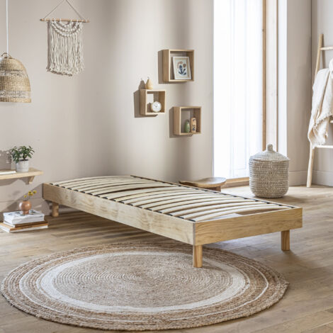 Sommier kit enfant en bois massif naturel 90x200 (1/5)