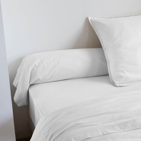 Taie de traversin coton lavé - SOMEO Blanc 180 cm - CELESTE
