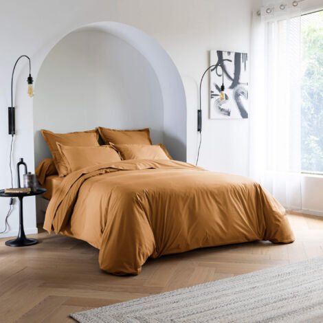 Housse de couette coton percale Jaune 200x200 - SOMEO - MORPHEE