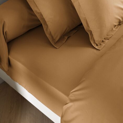 Drap housse coton percale bonnet 30 cm Sahara 160x200 - SOMEO - MORPHEE (1/3)